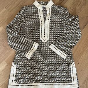 Tory Burch Multicolor Geometric Print Top kaftan coverup size unmarked